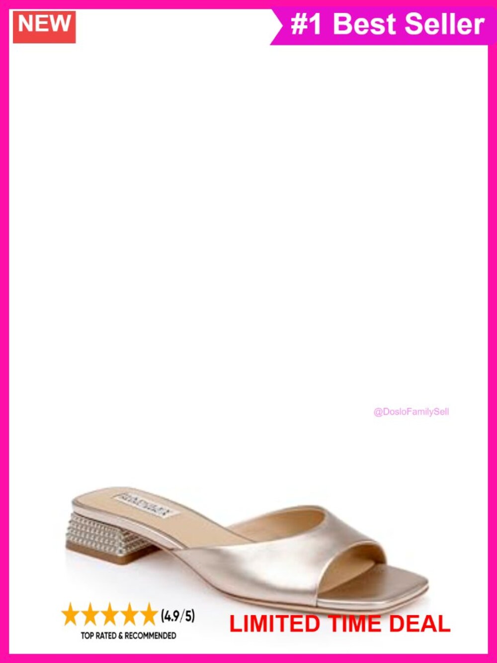 Badgley Mischka Oahu Slide Sandal Leather Lining Semiformal Style